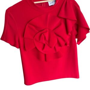 Joseph Ribkoff Red Rosette Blouse